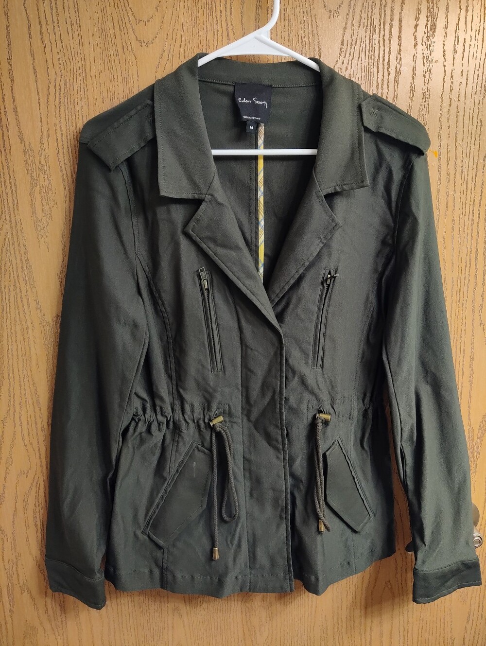 Eden Society Olive Utility Drawstring Jacket